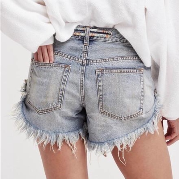 Free People Pants - Free People Denim Frayed Shorts